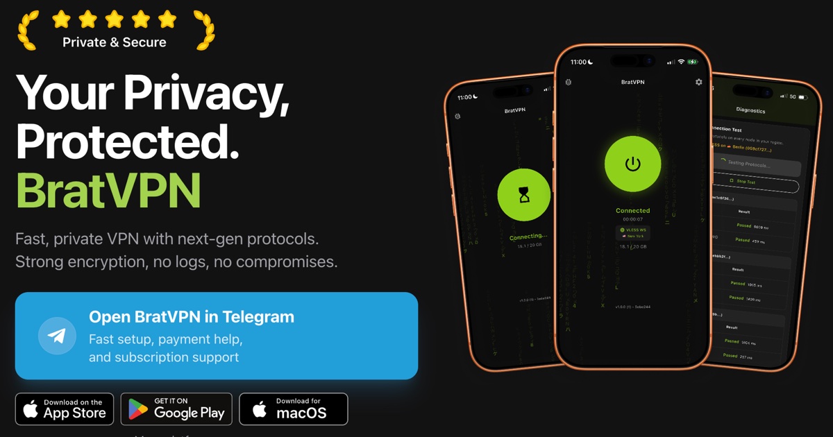 Vpn Rabbt BratVPN - Private VPN for iOS, Android, macOS and Windows